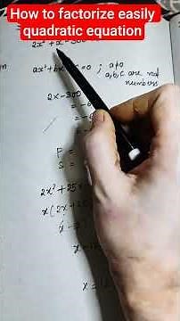 Factorization of quadratic equation