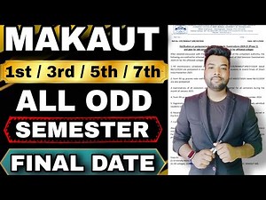 🥳MAKAUT 1st/3rd/5th/7th Sem Final Exam Date Published.✅