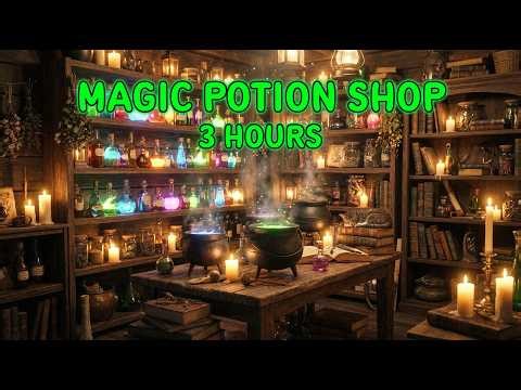 Magical Potion Shop Ambience 🔮 Relaxing Wizard Store (3 Hours)