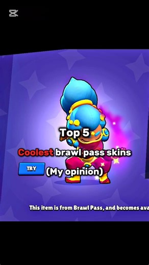 Top 5 coolest brawl pass skins #brawlstars #shorts #top5 #skins