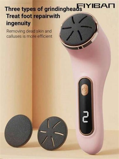 FIYIBAN Rechargeable Electric Foot Callus Remover, Portable Electric Foot File, Electric Callus Removal Kit, Professional Foot Care, Removes Calluses, Dry Skin, Cracked Heels, Light Beige, Ideal Gift, Electric Foot Repair Device, Foot Scraper, Foot Exfoliator, Rechargeable, Fashionable Foot Care, High-Quality Motor, Long-Lasting Battery, Electronic Foot File, Self-Care Gift, Skincare Routine | SHEIN