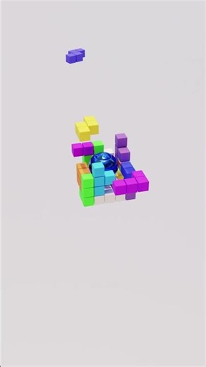 Tetris Puzzle Cube 3D Loop Animation