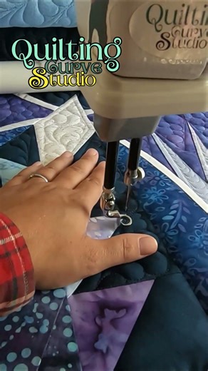 freemotion quilting feather on a paper piecd quilt #shorts #quilting