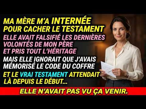 Ma mère m'a internée pour cacher le testament—mais ignorait que j'avais mémorisé le code du coffre