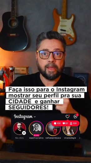 🔥 Como fazer o Instagram mostrar seu perfil para a cidade inteira (e ganhar seguidores) em 3 passos simples Se você quer aparecer para mais gente da sua cidade e crescer de forma orgânica, existem 3 configurações que o próprio Instagram oferece e quase ninguém usa direito. Neste Reels eu te mostro o passo a passo, segue a cola completa aqui embaixo pra aplicar agora. ✅ Passo 1 — Abra o Instagram pelo Google (navegador), não pelo app 1. Entre no instagram.com e faça login. 2. Vá em Editar perfil