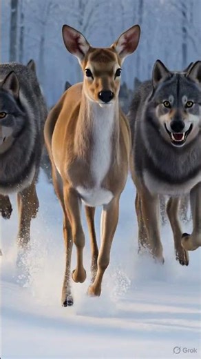 Wolf Pack Hunting Deer in Snow 🐺❄️ | Incredible Wildlife Chase