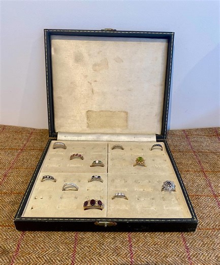 Antique Jewellers Multiple Ring Box. Vintage Multi Ring Display Case. Vintage Jewellery Box. Antique Jewelry Box - Etsy