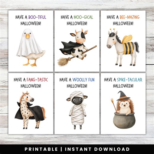 Funny Halloween Cards | Printable Halloween Greeting Cards for Classmates, Friends, Students | Happy Halloween Cards | Spooky Cute Halloween - Etsy