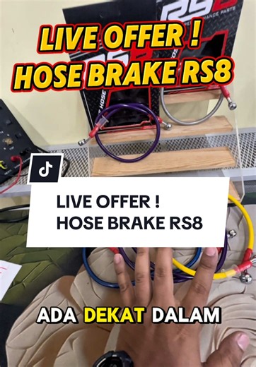 Jom masuk live ! Dapatkan hose brake RS8 sekarang... #hosebrake #live #liveoffer #livehighlights