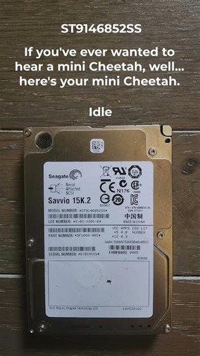 Seagate Savvio 15K.2 ST9146852SS Spinup/Spindown (HDD #173) #shorts