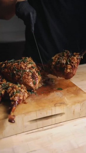 The World’s Crispiest Turkey There are infinite Thanksgiving turkey methods and all of them have their pros and cons. This method allows you to slowly smoke or roast your turkey for ultimate juiciness while cooking the skin separately for guaranteed crispiness. Simply remove the turkey skin, ideally season then place on a rack for a few hours to dry out, then roast. I roasted at 350F for 10 minutes, flipped and continued roasting, finally cranking the heat to 450F to get it bubbly. Add some weig