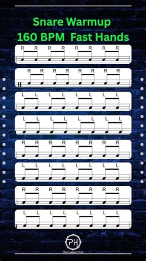 Snare Drum Warm Up @ 160 BPM – Fast Hands Workout for Drummers