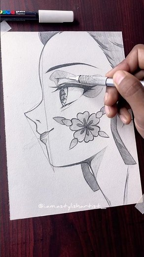 How to Draw Daki Side Profile 👀✏️ #イラストメイキング #creativeart #howtodraw