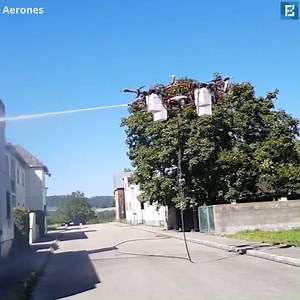 This big drone can wash windows of high altitude buildings. Credits: Aerones | Fossbytes