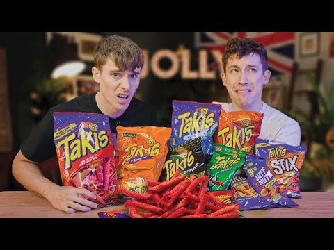 British guys try every flavour of Takis