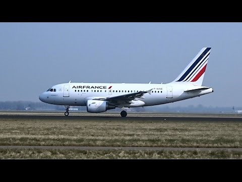 Air France - Airbus A318 - Landing + Takeoff at AMS Schiphol