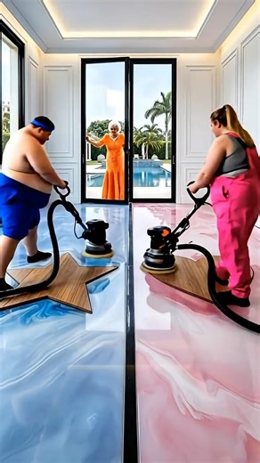 Blue or Pink Epoxy Floor… Only One Wins 😳💙💖