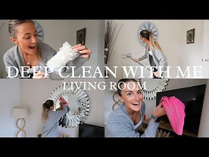 EXTREME DEEP CLEANING MOTIVATION - Living room clean with me. Super satisfying deep cleaning
