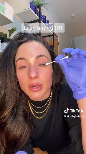 101 lash tinting. If you want more in depth tutorial let me know, I needed to get some disclaimers out before I show how to fully tint! I’ll show brow tinting next! #lashtinting #esthetician #browtint #browgoal #lashgoals #lash101 #skincare #browlaminationtraining #AXERatioChallenge #greenscreen