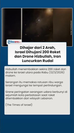 Israel Dihajar dari 2 Arah, Hizbullah Tembakkan 200 Roket dan Drone, Iran Luncurkan Rudal