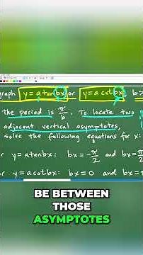 Cotangent Graphs Period & Asymptotes Explained! #math #maths #algebra #trigonometry #precalculus