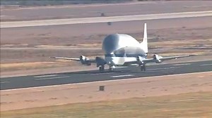 Who says a fish can't fly? NASA's Super Guppy airplane visited Phoenix-Mesa Gateway airport Wednesday morning. Troy Hayden Fox 10 News takes a closer look at this enormous, strange-looking plane! Read more and check out the photos: http://www.fox10phoenix.com/story/27597485/nasa-super-guppy-take-off | FOX 10 Phoenix