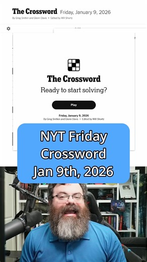 NYT Crossword Friday, Jan 9th, 2026 #crossword #NYTGames #rangsk | Rangsk Puzzles