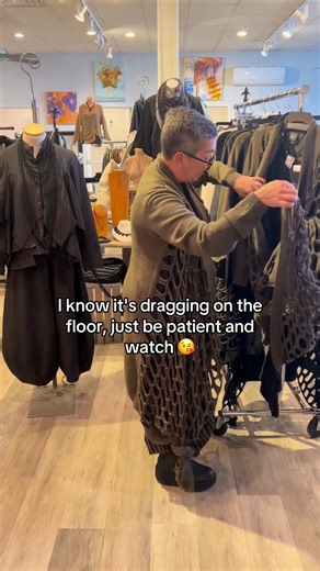 Boutique W on Instagram: "Bread & Butter’s long wool sweater is designed as a single dramatic length — then shaped by you. Knot it shorter, loop it through itself, or wear it straight if you’re tall. One piece, many silhouettes. Comment PINSTRIPE and we’ll message you the link to shop online. #fashion #style #layers #over50club #sweater"