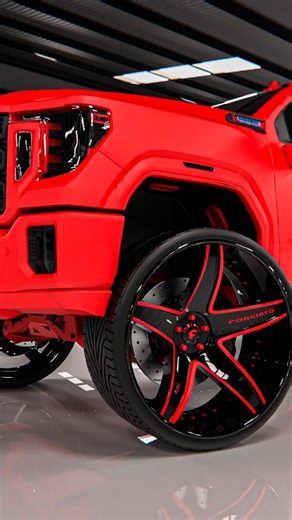 Rashad Harper on Instagram: "Matte Frozen Red 2024 GMC Sierra 2500HD with a Full 5-lug swap sittin’ on red color-matched Forgiatos 🛞 Big body. Bold stance. make a statement. 😮‍💨🔥🔥🔥🔥🔥 ———————————————————————————— PRESS PLAY PRESS PLAY PRESS PLAY PRESS PLAY———————————————————————————— #gmc #gmc2500hd #wrappedcars #28s #30s #26s #liftedtrucks #liftedtrucksdaily #luxurylifestyle #carsofinsta #showtruck #whips #truckgoals #supercharged #trucks #trucksofinstagram #pickuptruck #diesel #duramax