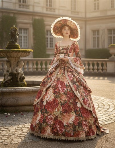 Victorian Crinoline Court Gown, European Palace Ball Dress, Floral Rococo Historical Costume, Custom Size, Elegant Gift for Her - Etsy Canada