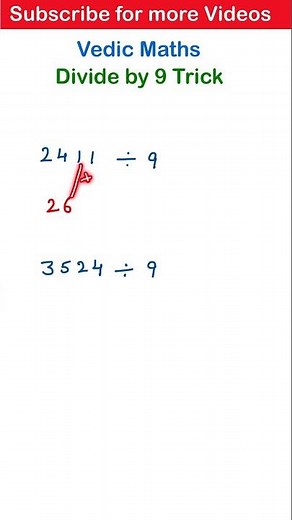 Vedic Maths Tricks for Fast calculations | Divide by 9 | Vedic maths | #35
