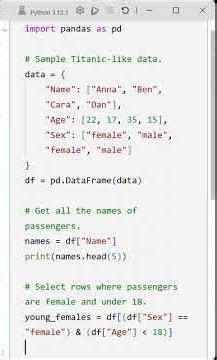 04 Selecting Columns and Filtering Rows in Pandas