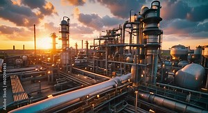 Operational biofuel plant producing sustainable energy from organic sources. Concept Biofuels, Renewable Energy, Sustainability, Organic Sources, Operations