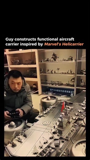 Star AI | Navigate the Stars of AI on Instagram: "Guy Constructs Functional Aircraft Carrier Inspired by Marvel's Helicarrier An ambitious maker has successfully built a working aircraft carrier model from the ground up, drawing inspiration from the iconic flying Helicarrier featured in Marvel's Avengers franchise. 👉If you want more the freshest Tech/AI news and insights then please, follow for more!"