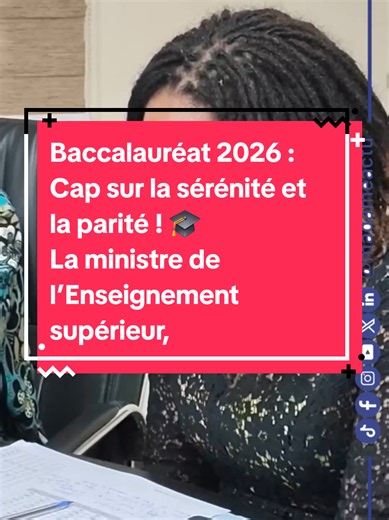 Baccalauréat 2026 : Cap sur la sérénité et la parité ! 🎓 ​La ministre de l’Enseignement supérieur, Sèdami Mèdégan Fagla, félicite l'Office du baccalauréat pour l'organisation de cette nouvelle édition. Face à des effectifs en hausse — marqués notamment par une forte progression des filles en série C —, elle assure que tout est prêt pour un déroulement optimal. Son message aux candidats ? Composez en toute confiance, l'avenir vous appartient !#benintiktok🇧🇯 #tiktokbeninois #bac #229