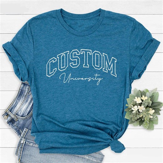Custom College Shirts, Custom School Spirit Shirt, Custom College Shirt, Personalized University Tee, College Student Gift, Gift for College - Etsy