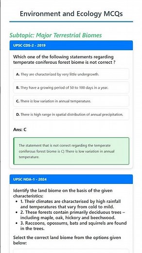 Major Terrestrial Biomes