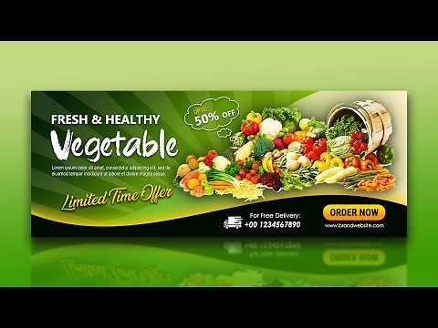 Grocery Ecommerce Banner Design In Photoshop | Ecommerce Web Banner Design | Grocery Store Banner