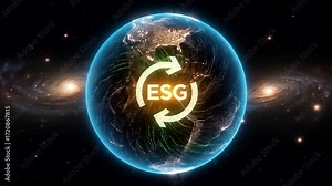 Animated Earth with ESG Logo Emphasizing Environmental Social Governance Concept Stock Video