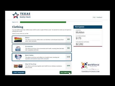 Workforce Solutions Tutorial - Texas Reality Check Occupational Calculator