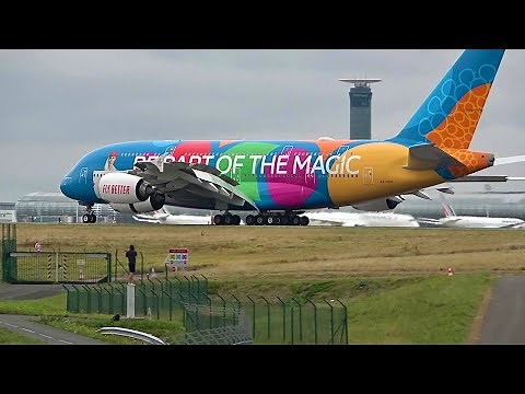 125 planes in 90min ! Paris CDG Airport Plane Spotting 🇫🇷 Close up big plane/heavy rainy landing