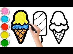 Learn Colors With Easy And Advanced Ice Cream Drawing Painting For beginners | Rainbow Ice Cream
