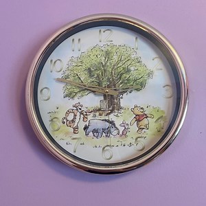 Classic Winnie the Pooh Wall Clock - Gold and White