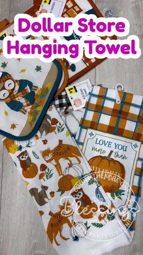 Diy Dollar Store Hanging Towel #easycrafts #fallcrafts #dollartreediys #dollartreedecor #easysewingproject | Blessings Craft Therapy