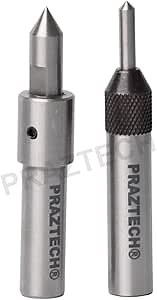 PRAZTECH® Set of 2 Spring Center Tap Guide Tool to Align Tap for threading Lathe Mill Jig Bore | Precise | Hardened Alloy Steel Made | Tapping Application made EASY