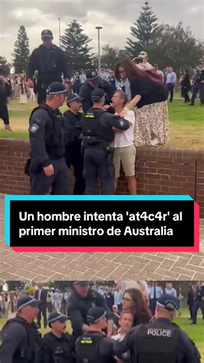 Un hombre intenta 'at4c4r' al primer ministro de Australia al grito de “¡Tienes las manos cubiertas de s4ngr3!”, culpándolo de la tr4gedi4 de Bondi Beach. El individuo fue rápidamente r3ducid0 por los agentes de s3gurid4d y quedó bajo custodia, mientras seguía repitiendo consignas de protesta y responsabilizando al gobierno de lo ocurrido. Los hechos se producen en un clima de máxima tensión tras la m4t4nz4 de Bondi Beach, donde un at4qu3 4rm4d0 durante una celebración judía sacudió al país y ab