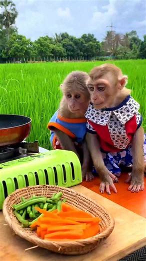 2.1K views · 34 reactions | Mom’s cooking meat & veggies for Bryan and Icy!數凌 #pumpkinday #monkey #fallinlove #MonkeyLife #holloween | Monkey Loader | Facebook