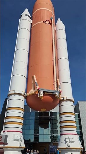 The outside of the Atlantis space shuttle at the Kennedy space center complex.