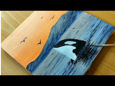 How to paint Orca Whale in easy way / easy Painting Tutorial