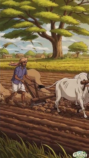 “Windy Farm Work | 90s Village”#GhibliStyle #VillageLife #IndianFarmer #90sNostalgia #DesiVibes